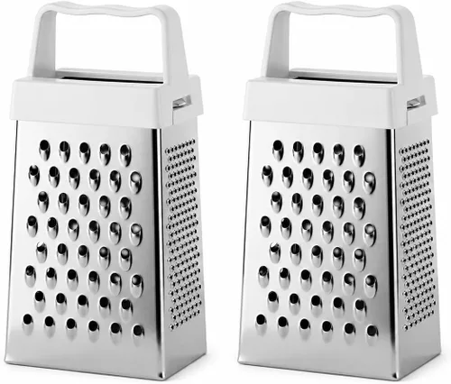 HIC Kitchen Mini rallador de ajo, acero inoxidable, juego de 2
