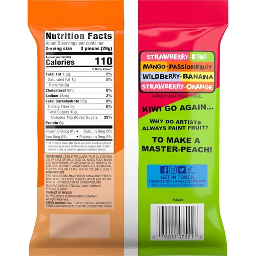 Miniatura 2 de Laffy Taffy Caramelos, combos de frutas, mini barras envueltas individualmente, 6 onzas