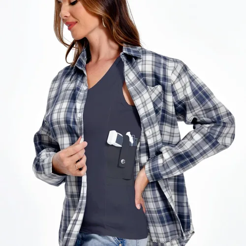 Miniatura 5 de Camiseta sin mangas con funda de transporte oculto, camisa táctica de compresión para uso diario, se adapta a equipos pequeños y compactos