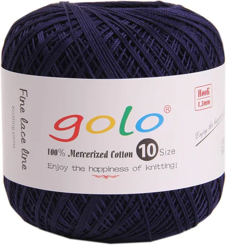 Miniatura 134 de Golo - Bolas de hilo para crochet de algodón tamaño 10, color algodón para crochet D-Fresa D078-fresa