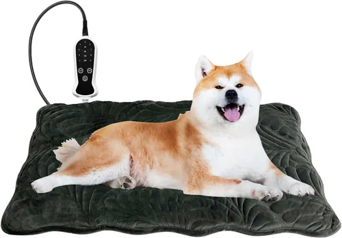 Miniatura 20 de Almohadilla térmica para perros para perros, almohadilla térmica impermeable para mascotas, interruptor de termostato inteligente, 9 velocidades