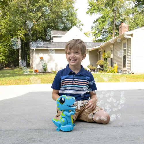 Miniatura 3 de Bump N Go Dino - Soplador de burbujas en movimiento para niños, luces y sonidos, burbujas de dinosaurio, giros y movimientos, juguete exterior