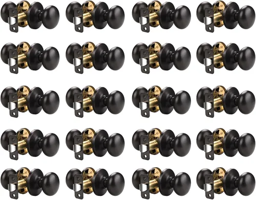 Miniatura 41 de KNOBWELL Paquete de 8 pomos de puerta de privacidad para baño y dormitorio, pomo de puerta negro mate con cerradura, cerradura de manija de puerta