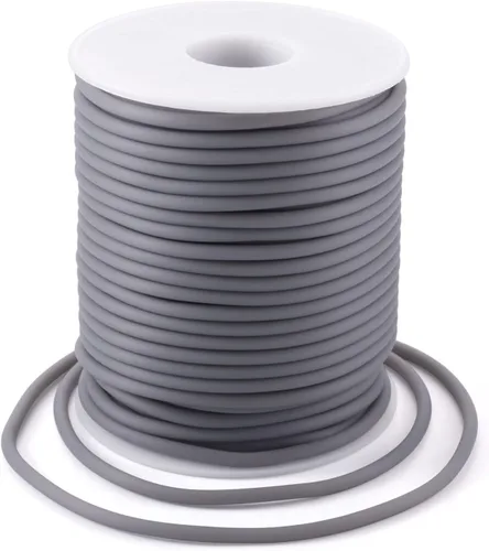 Miniatura 71 de FASHEWELRY 3 rollos de cables de goma huecos para tejer, cable de peluquero de 0.079 pulgadas (0.079 in), cables de silicona para tejer puntada