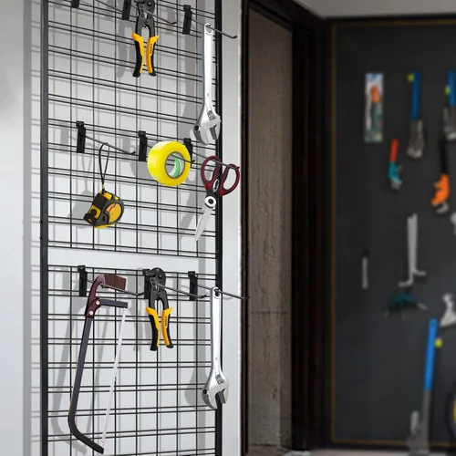 Miniatura 7 de 12 ganchos Slatwall de 8 pulgadas, accesorios para paneles de exhibición, ganchos de metal para colgar en la pared, para almacenamiento en garaje