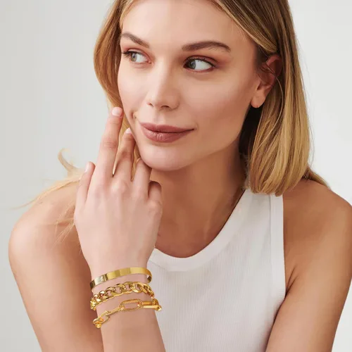 Miniatura 35 de Long tiantian Pulsera de oro gruesa para mujer, pulseras de oro delicadas, pulseras para mujer, pulseras apilables de eslabones de cadena