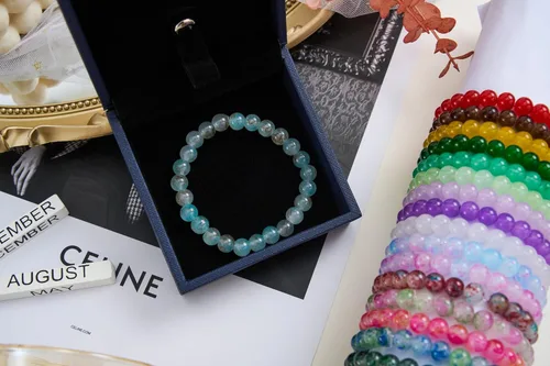 Miniatura 7 de Paquete de 2: más de 1300 cuentas redondas de vidrio para la fabricación de joyas, cuentas de cristal de 48 colores de 0.315 pulgadas para pulseras