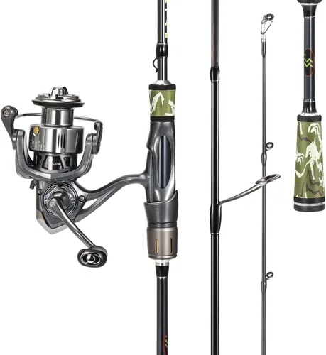 Sougayilang Spinning Combo – 30+24Ton Carbon Fiber 2-Piece Rod, M/MH Power, 19LB Drag, 5.2:1 Gear Ratio, Lightweight Saltwater Freshwater Kit for