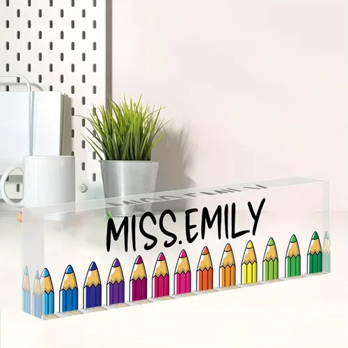 Miniatura 11 de Placa de nombre personalizada, placa de nombre personalizada para oficina, accesorio de escritorio de acrílico, regalos para compañeros de trabajo