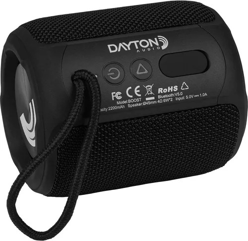 Miniatura 5 de Dayton Audio Altavoz Bluetooth portátil Boost, IPX5 resistente al agua, Bluetooth 5.0, duradero, uso interior/exterior..
