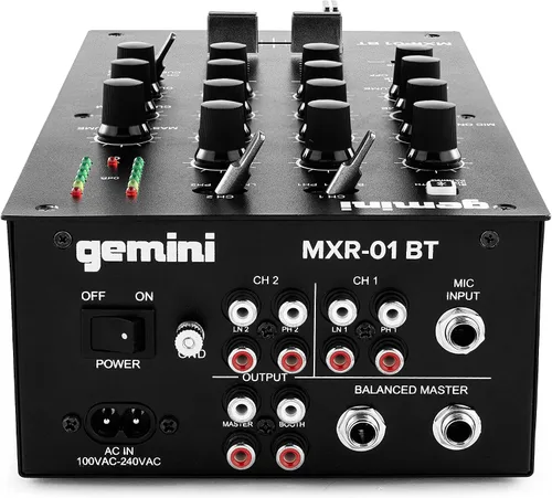 Miniatura 4 de Gemini - Mezclador de DJ de 2 canales con Bluetooth, ecualizador de micrófono, control de curva Crossfader, construcción de metal resistente