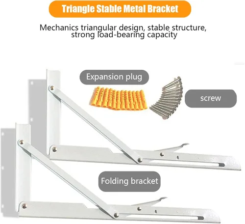 Miniatura 5 de Mesa plegable montada en la pared, mesa de hojas colgantes para computadora portátil que ahorra espacio, mesa flotante con 2 soportes de metal