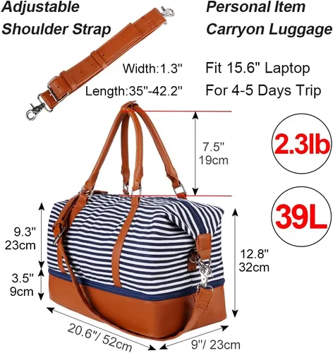 Miniatura 2 de Bodaon Bolsa de fin de semana con tiras de compartimento para zapatos
