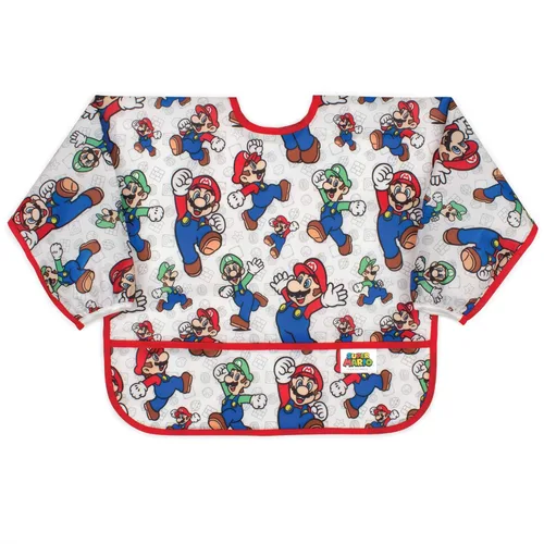 Miniatura 13 de Bumkins Babero con mangas para bebé, babero para niños pequeños, smock, tela impermeable, se adapta a edades de 6 a 24 meses, acuarela Acuarela E6