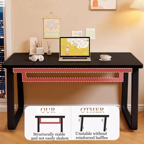 Miniatura 3 de Escritorio Moderno de 55 Pulgadas, Mesa de Computadora de Estilo Simple, Escritorio de Oficina para Escribir, Mesa de Oficina Industrial Blanco