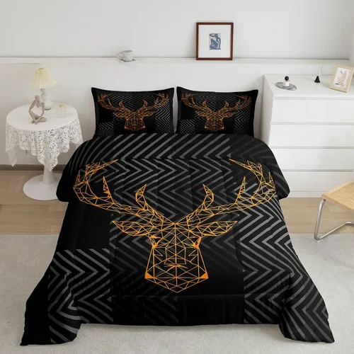 Miniatura 56 de Castle Fairy Juego de edredón con diseño de gato lindo para niños, tamaño twin, juego de ropa de cama con hojas de flores, luna, noche y cielo