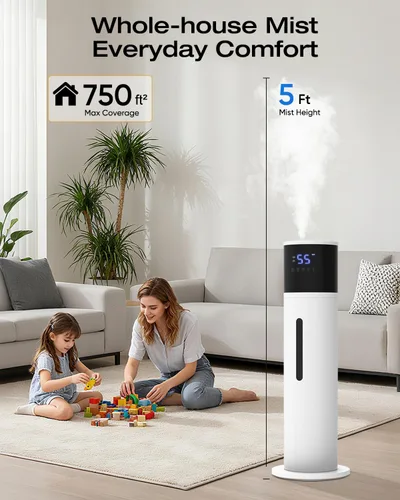 Miniatura 4 de Humidificador de 13L para habitación grande, tiempo de funcionamiento de 100 horas, 28 dB, silencioso, humidificadores de aire de niebla fría