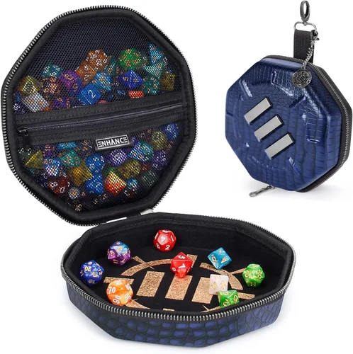 Miniatura 14 de ENHANCE Bandeja y estuche para dados DND – Soporte para dados DND para hasta 150 dados D&D con exterior duro resistente e interior suave protector.