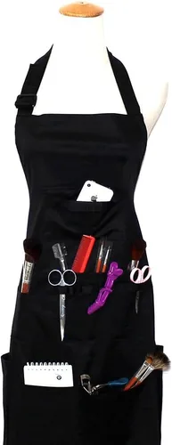 boshiho Delantal de pintura para adultos, hebilla ajustable, delantal de peluquero con bolsillos para mujeres/hombres/unisex, delantal de trabajo o