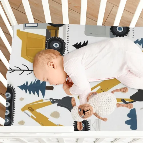 Miniatura 7 de Caikeny Sábana bajera ajustable para cuna para niños y niñas, para camión, tractor, para cuna, colchón de cuna para niños pequeños, recién nacidos