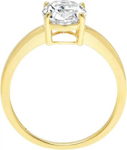 Miniatura 5 de Anillo solitario de corte ovalado brillante de 2,0 quilates de zafiro blanco creado en laboratorio, ideal VVS1 D de 4 puntas, compromiso, boda