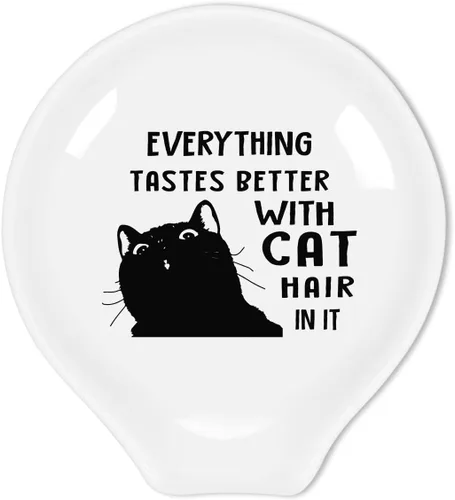 Divertido soporte para cuchara de café con diseño de gato negro, soporte para cucharas de café, accesorios de bar, regalo para los amantes de los