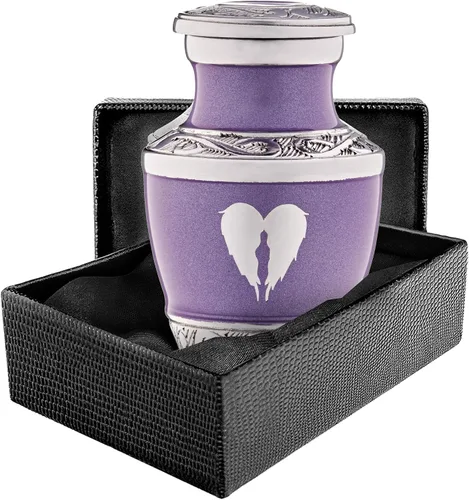 Miniatura 20 de Urna pequeña para cenizas de recuerdo para mujeres y hombres, mini urnas de corazón para cenizas humanas masculinas o femeninas, mini urnas azules
