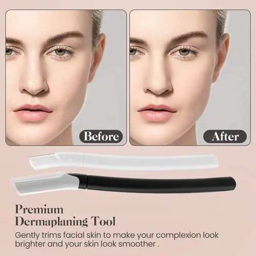 Miniatura 7 de Maquinilla de afeitar para cejas, rasuradora facial Dermaplane para mujer, afeitadora de cejas (8 unidades), eliminación de pelusa de melocotón