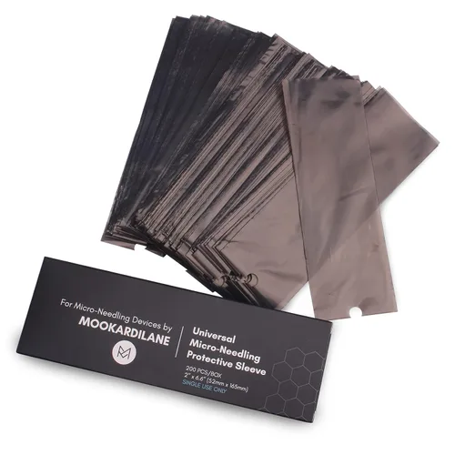 MOOKARDILANE Derma Care - Fundas para bolígrafos de tatuaje, 200 unidades, desechables, color negro, bolsa protectora, fundas de cartucho, asas de