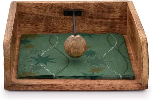 Miniatura 4 de Servilletero de madera rústico de granja, servilletero para mesas de cocina, encimeras, interiores y exteriores, picnic, restaurantes, cafetería