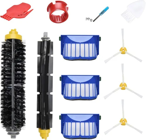 LOVECO Kit de piezas de repuesto para iRobot Roomba 600 Series 694 692 690 614 680 660 651 650 y 500 Series 595 585 564 552,3 filtro, 3 cepillos