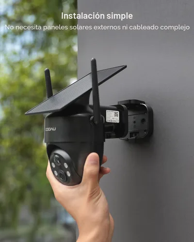 Miniatura 5 de COOAU Cámaras de seguridad solares inalámbricas para exteriores, recargable con poca luz, fácil de instalar, cámara 2K de 360° para seguridad