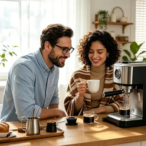 Miniatura 7 de BCnmviku Paquete de 2 Tazas Medidoras de Vidrio para Espresso Jarra Triple Taza de Leche 75ML Tazas de Espresso con Asa Vaso de Chupito con Boca