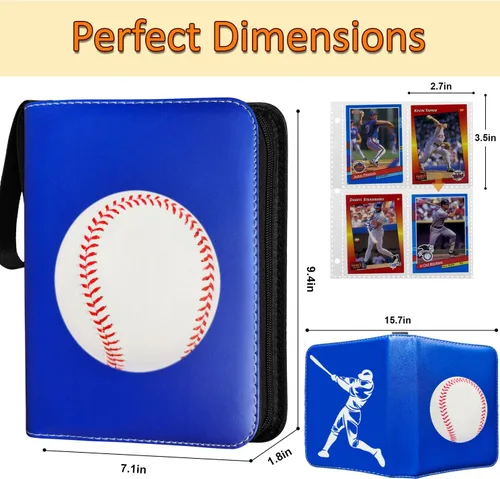 Miniatura 2 de Carpeta de Tarjetas de Béisbol con 440 Bolsillos, Libro de Tarjetas de Béisbol de 55 Fundas con 3 Anillas, Soporte para Tarjetas de Intercambio