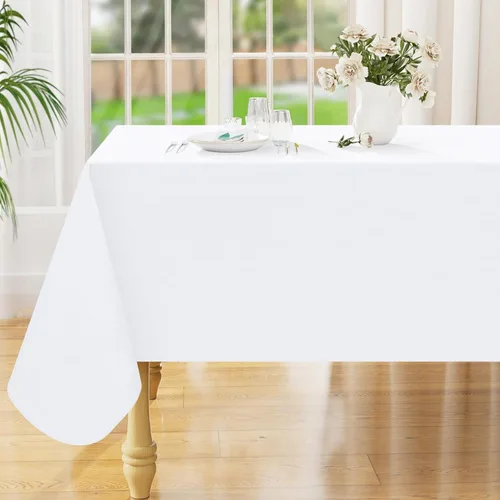Miniatura 31 de Smiry Mantel cuadrado de vinilo impermeable de 54x54 pulgadas, protector de manteles de vinilo lavables, funda de mesa resistente a derrames