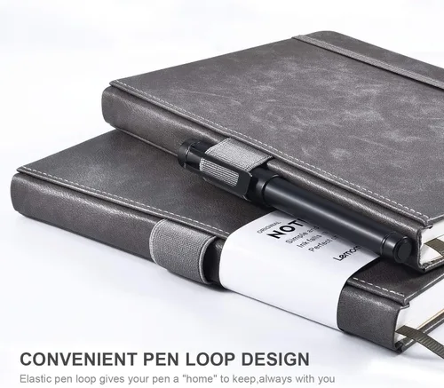 Miniatura 3 de Lemome Cuaderno Clásico Grueso con Presilla para Bolígrafo - Cuaderno de Escritura A5 Rayado Universitario de Tapa Dura con Bolsillo + Separadores