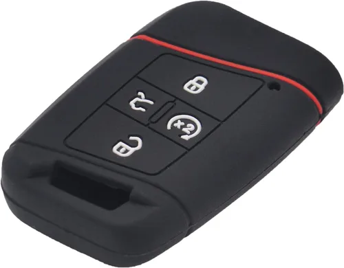 Miniatura 3 de Paquete de 2 fundas protectoras de silicona suave para llavero remoto para VW Volkswagen Tiguan Atlas Jetta Passat Golf Alltrack KR5FS14-US Negro