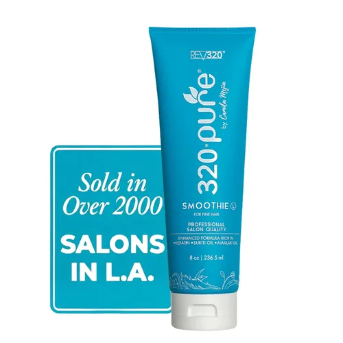 320Pure Smoothie - Acondicionador sin enjuague para cabello fino, 8 onzas, sin sulfatos, fórmula ligera y segura para el color, desenredante