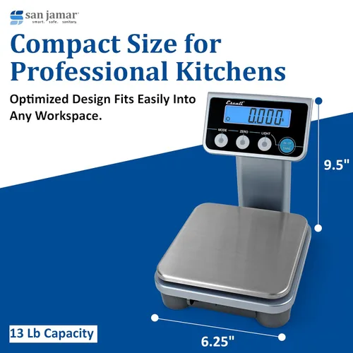 Miniatura 4 de San Jamar SCDGPCM13 - Báscula digital para alimentos con control de porciones pequeñas, capacidad de 13 lb