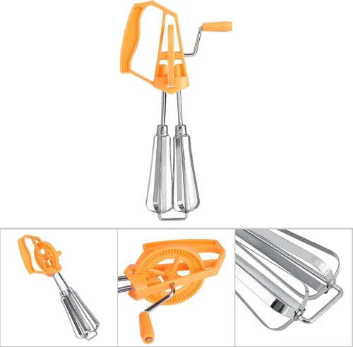 Miniatura 6 de Batidor manual de huevos, batidor de mano giratorio de acero inoxidable, batidor de huevo giratorio de mano, herramienta de cocina, accesorio