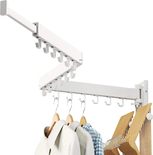 Miniatura 13 de LIENAHU Estante de Secado de Ropa Montado en Pared,Estante de Secado de Ropa,Estante de Secado de Lavandería,Estante de Perchero de Ropa Montado