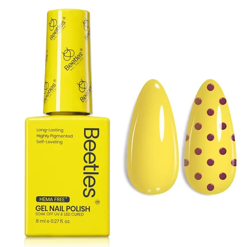 Miniatura 67 de Beetles - Esmalte de uñas de gel ultravioleta semipermanente sin HEMA de alto brillo para manicura francesa y arte de uñas, frasco a juego, blanco
