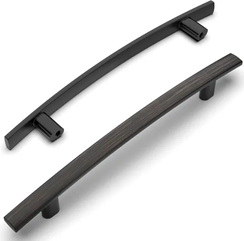 Miniatura 32 de Amerdeco - Paquete de 10 tiradores de oro cepillado de 3 pulgadas (76mm) para armarios de cocina, herrajes para gabinetes, tiradores de cocina