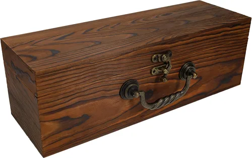 Miniatura 7 de WE Games Caja grande de madera con tapa con bisagras, acabado de madera quemada, tinte natural, caja de memoria de recuerdo, cajas decorativas