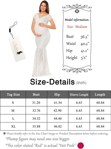 Miniatura 7 de Maxi vestido para embarazadas, de la marca JustVH, con encaje