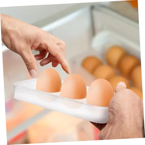 Miniatura 6 de Zerodeko 8 estantes de almacenamiento de huevos, bandejas de almacenamiento de huevos, puerta lateral del refrigerador, organizador de huevos