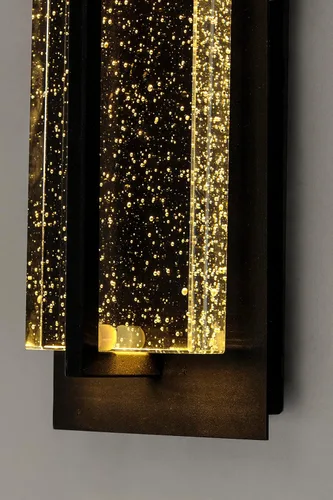 Miniatura 4 de Maxim Lighting Cascade - Lámpara de pared grande para exteriores Acabado negro Pantalla de burbujas Lámpara de pared de transición exterior