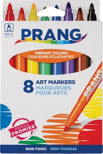 Prang Marcadores de arte clásico, punta de bala, colores surtidos, 8 unidades