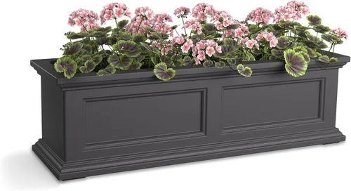 Miniatura 16 de Mayne Fairfield - Maceta con ventana de 2 pies, con riego automático, resistente a la intemperie para flores, diseño duradero para uso en Negro