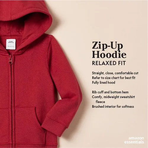 Miniatura 2 de Tienda Essentials Sudadera con capucha y cremallera de forro polar para niñas y niños pequeños